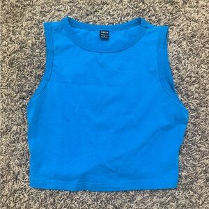 SHEIN Vibrant Blue Sleeveless Crop Top